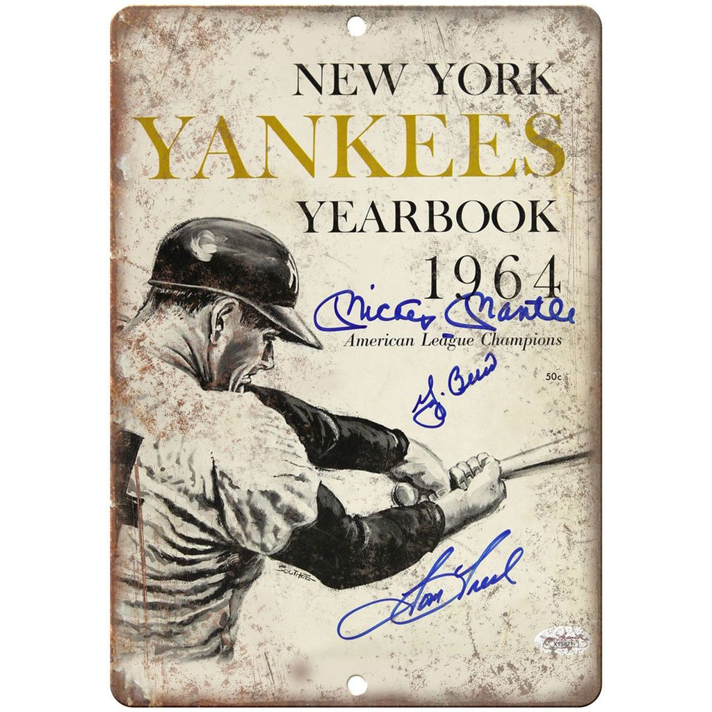 New York Yankees 1964 Yearbook Cover 10" x 7" Reproduction Metal Sign X04