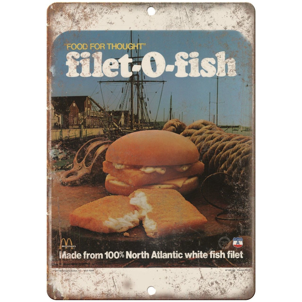 McDonald's Filet o Fish Vintage Ad 10" X 7" Reproduction Metal Sign N227