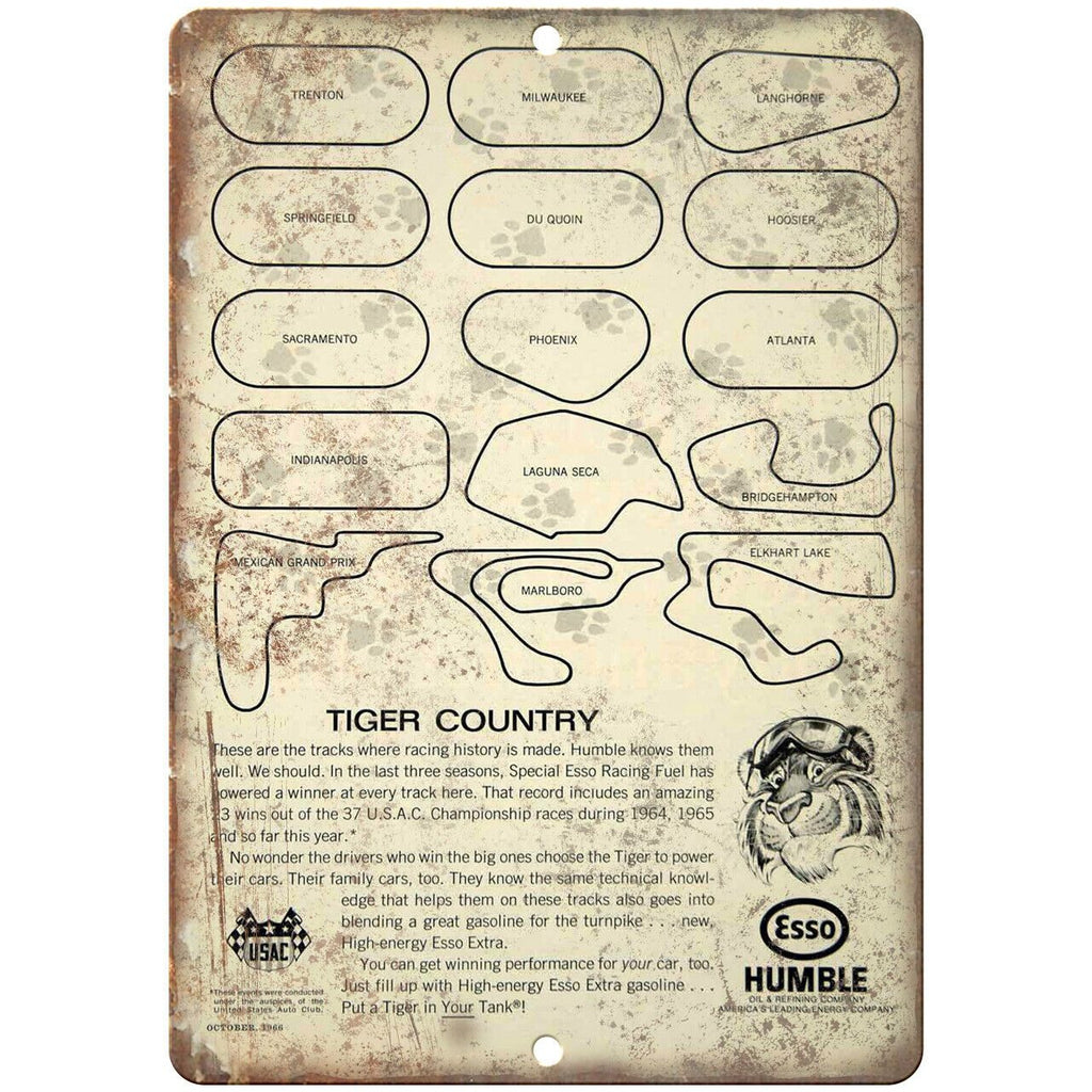 Esso Humble Tiger Country Motor Oil Ad 10" X 7" Reproduction Metal Sign A921
