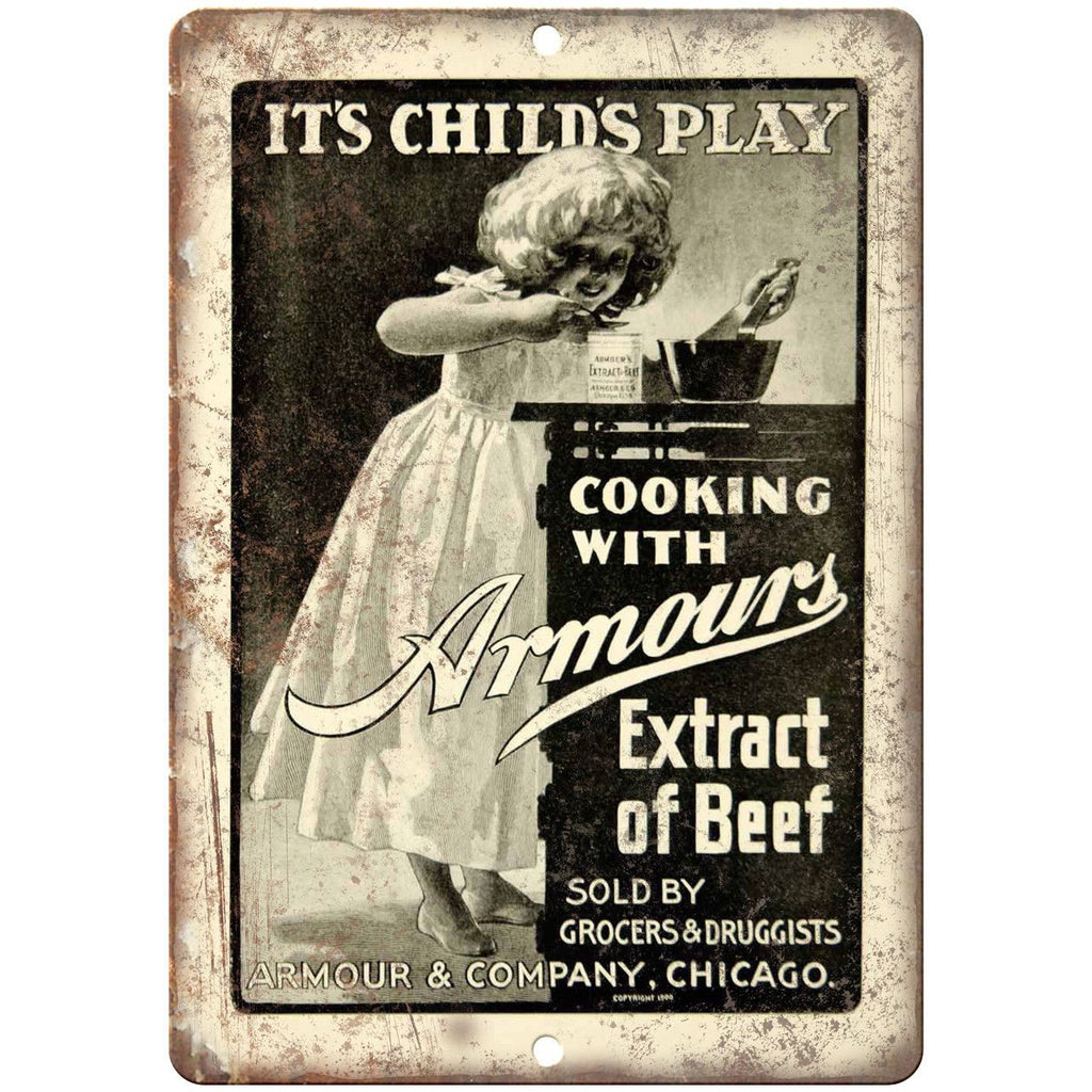 Armours extract of Beef Children Food 10" X 7" Reproduction Metal Sign N340