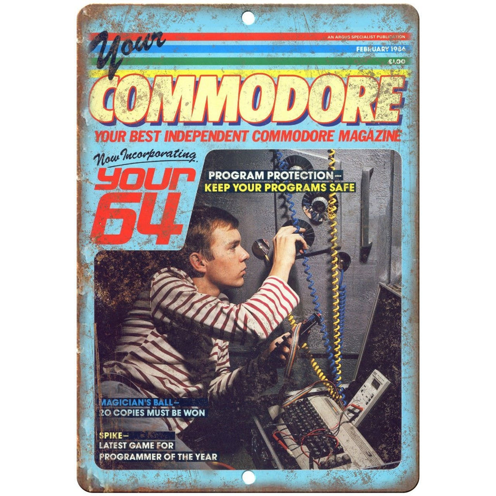 Your Commodore Mag Vintage Video Gaming 10" x 7" Reproduction Metal Sign G297