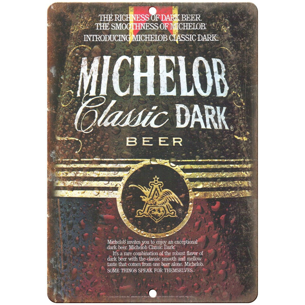 Michelob Dark Beer Vintage Breweriana Ad 10" x 7" Reproduction Metal Sign E13