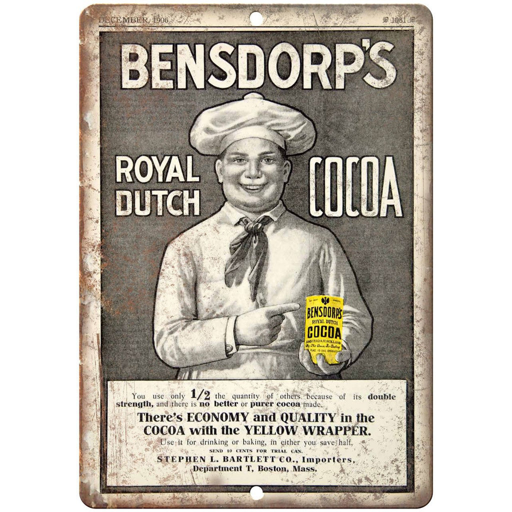 Bensdorp's Royal Dutch Coca Vintage Ad 10" X 7" Reproduction Metal Sign N294