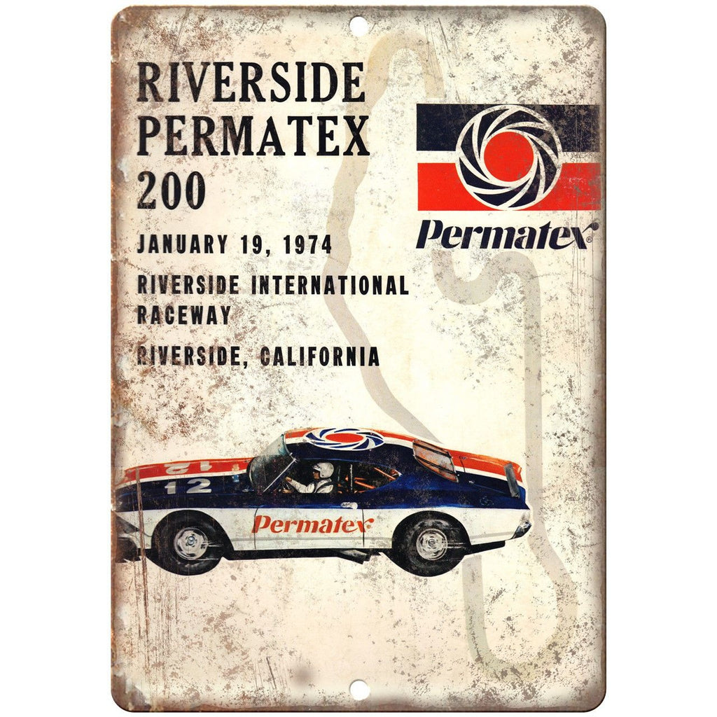 Riverside International Raceway Permatex 200 10"X7" Reproduction Metal Sign A624