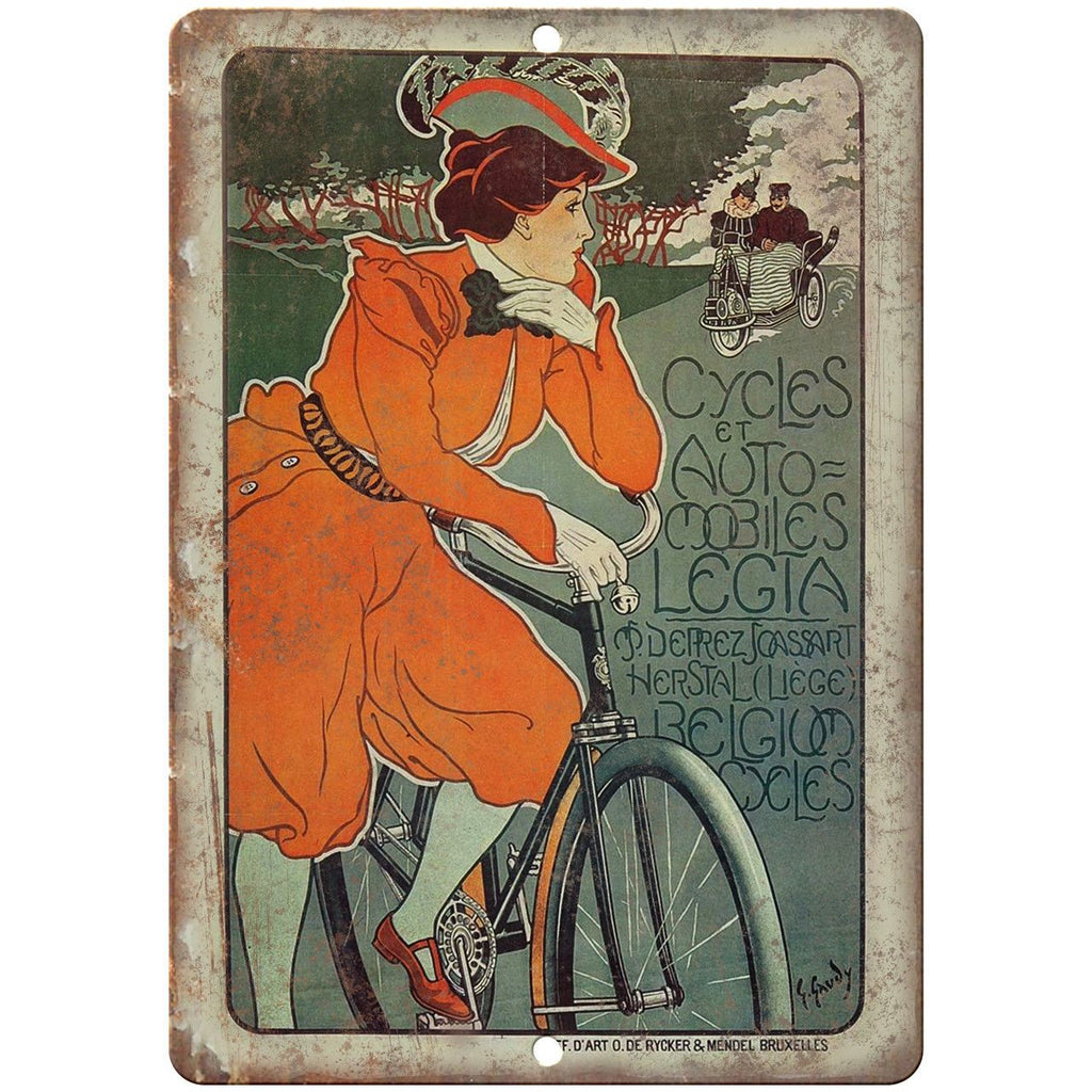 Grand Manege Central Bicycle Vintage Ad 10" x 7" Reproduction Metal Sign B335