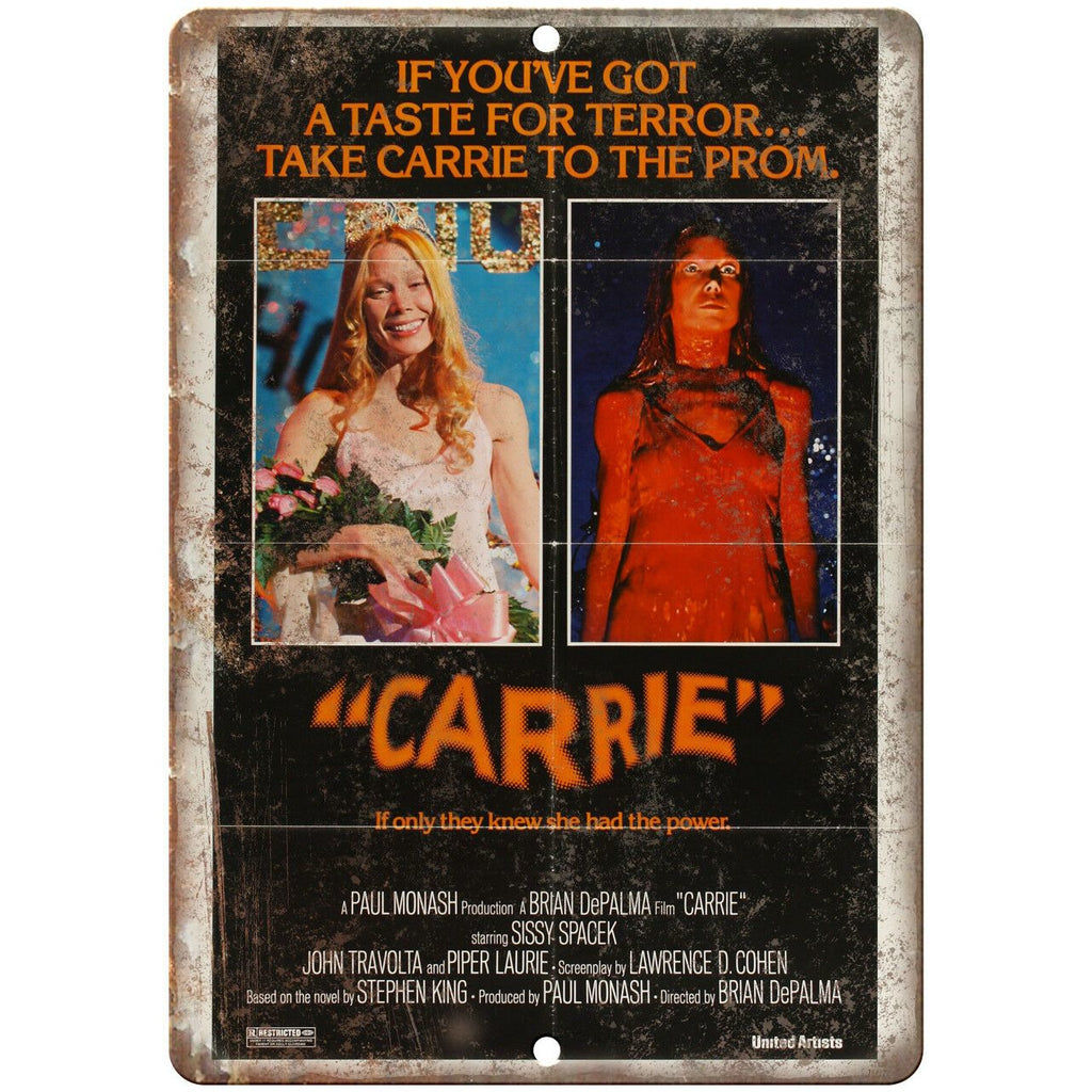 Carrie Vintage Movie Poster Art 10" X 7" Reproduction Metal Sign I185