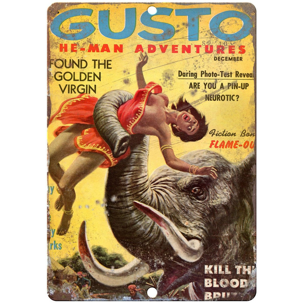 Pulp Magazine Gusto He-Man Adventures 10" x 7" reproduction metal sign