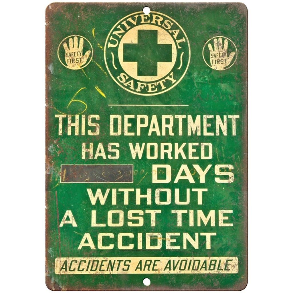 Porcelain Look Accidents are Avoidable 10" x 7" Reproduction Metal Sign