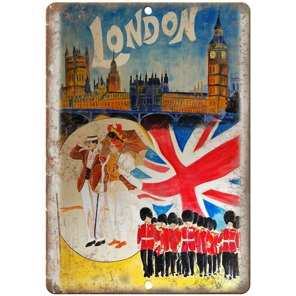 Vintage London England Travel Poster 10" x 7" Reproduction Metal Sign T51