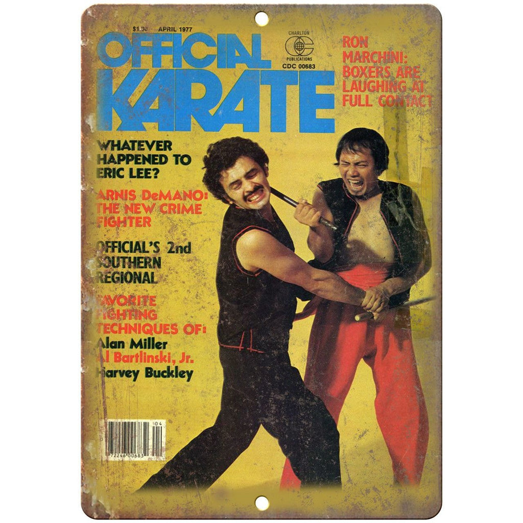 1977 Official Karate Magazine Full Contact 10" x 7" Reproduction Metal Sign X62