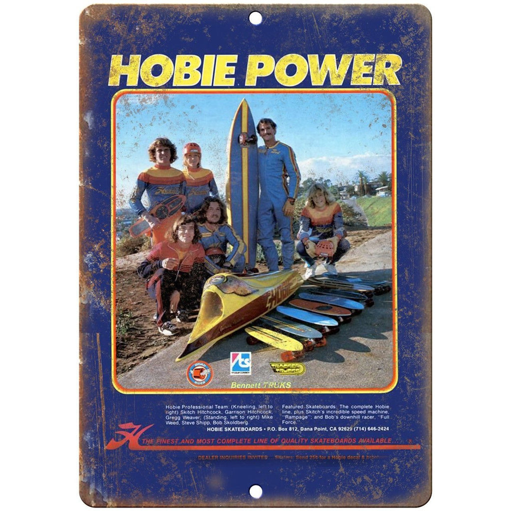 Hobie Power Skateboard Ad - 10" x 7" Reproduction Metal Sign