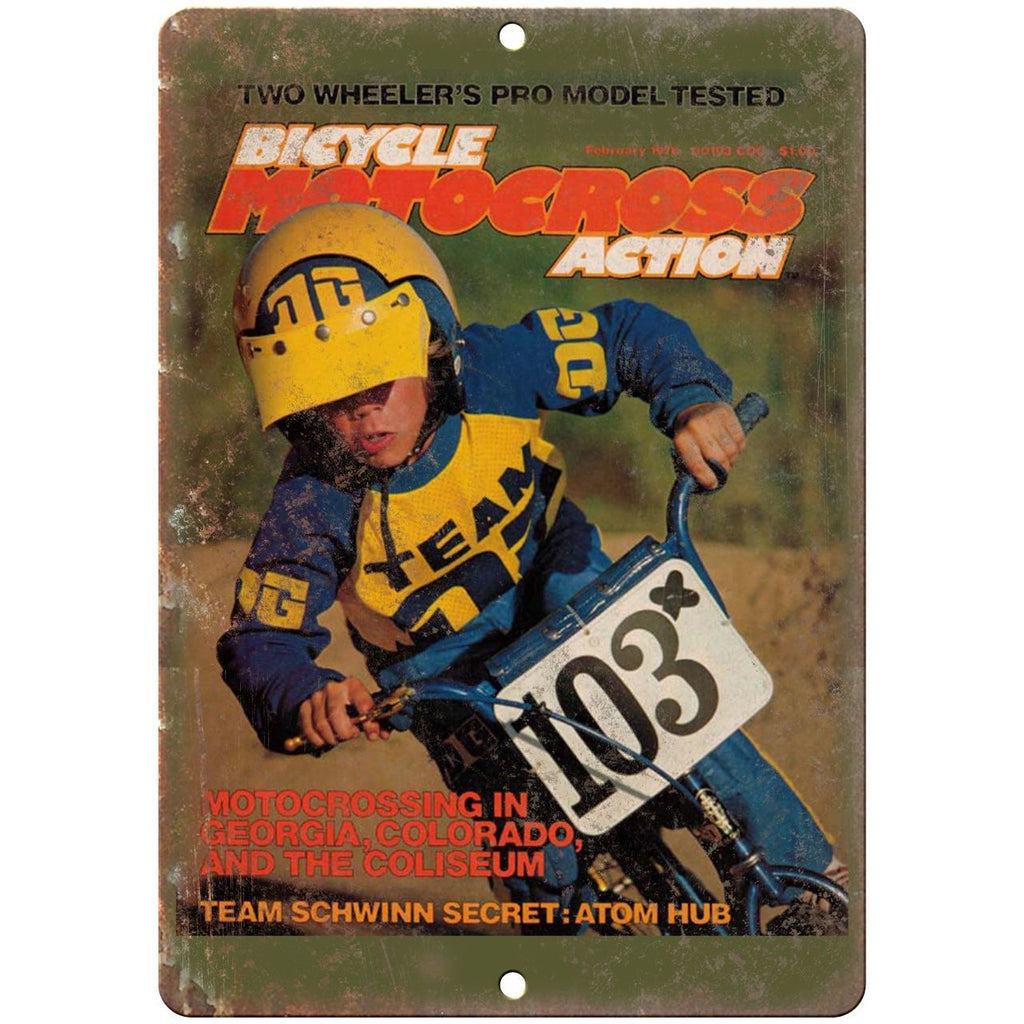 10"x7" Metal Sign Bcicyle Motocross Action BMX - Vintage Look Reproduction B35