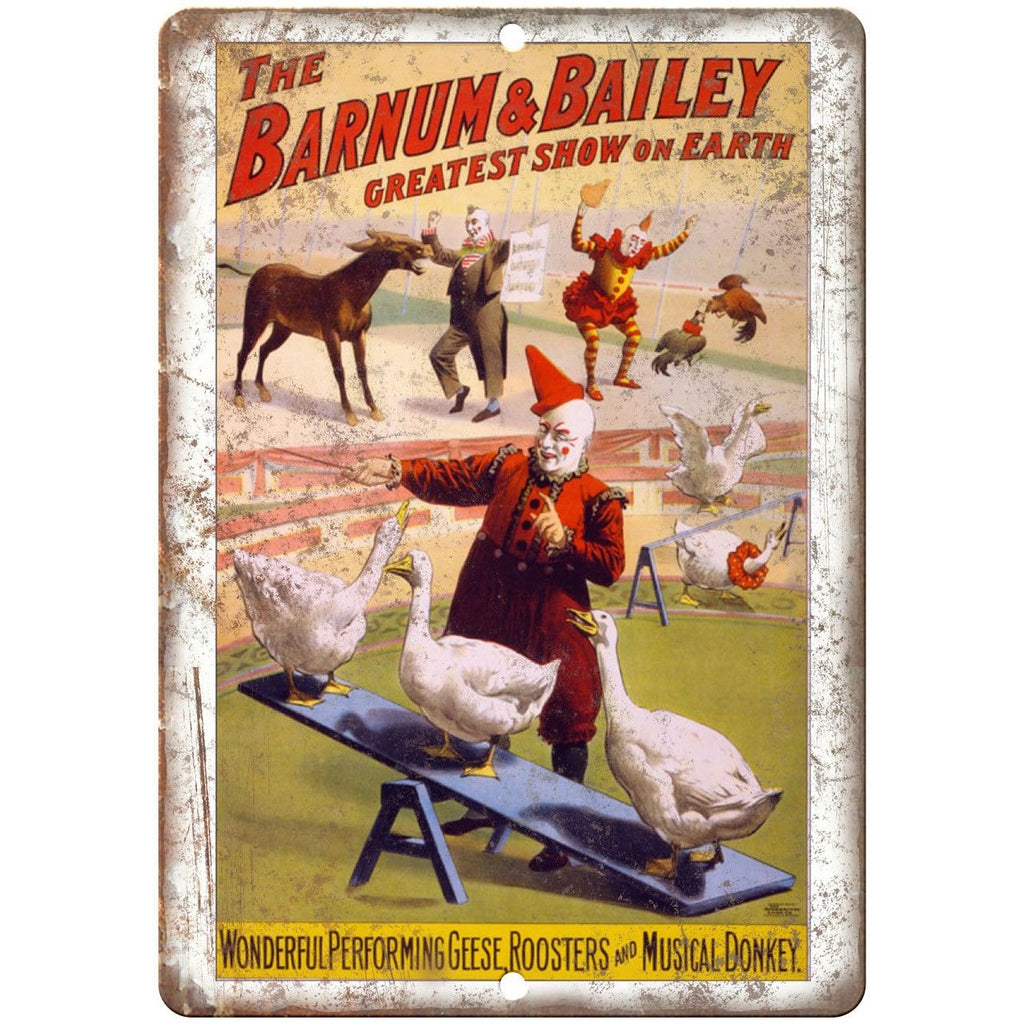 Barnum & Bailey Circus Clown Poster 10" X 7" Reproduction Metal Sign ZH52