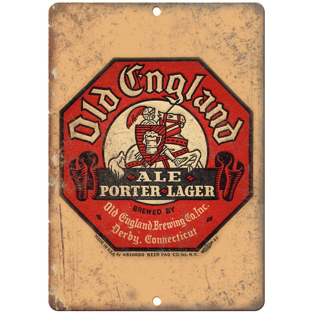 Old England Ale Porter Lager Derby Connecticut Reproduction Metal Sign E126