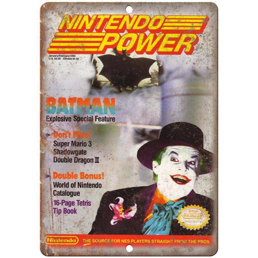 Nintendo Power Batman Joker Cover 10" X 7" Reproduction Metal Sign G26
