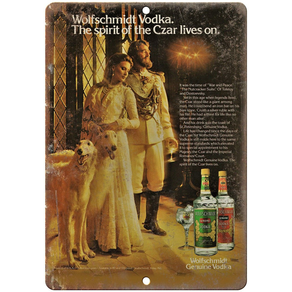 Wolfschmidt Vodka Vintge Liquor Ad Reproduction Metal Sign E109