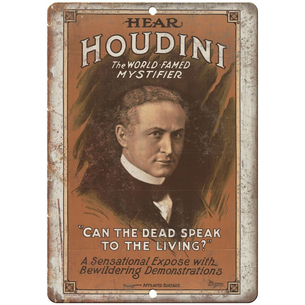 Houdini World Famed Mystifier Poster 10" X 7" Reproduction Metal Sign ZH187