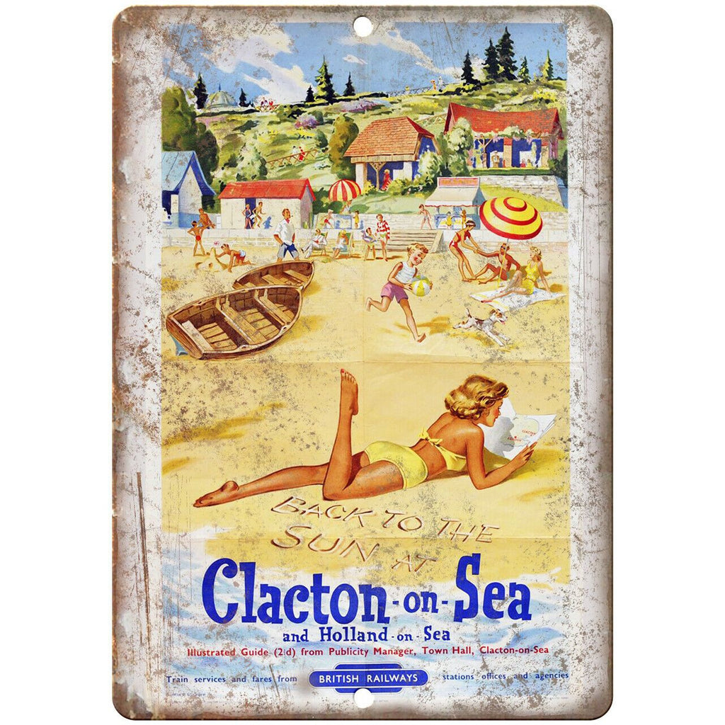 Clacton on Sea Holland British Railways 9" x 12" Reproduction Metal Sign T36