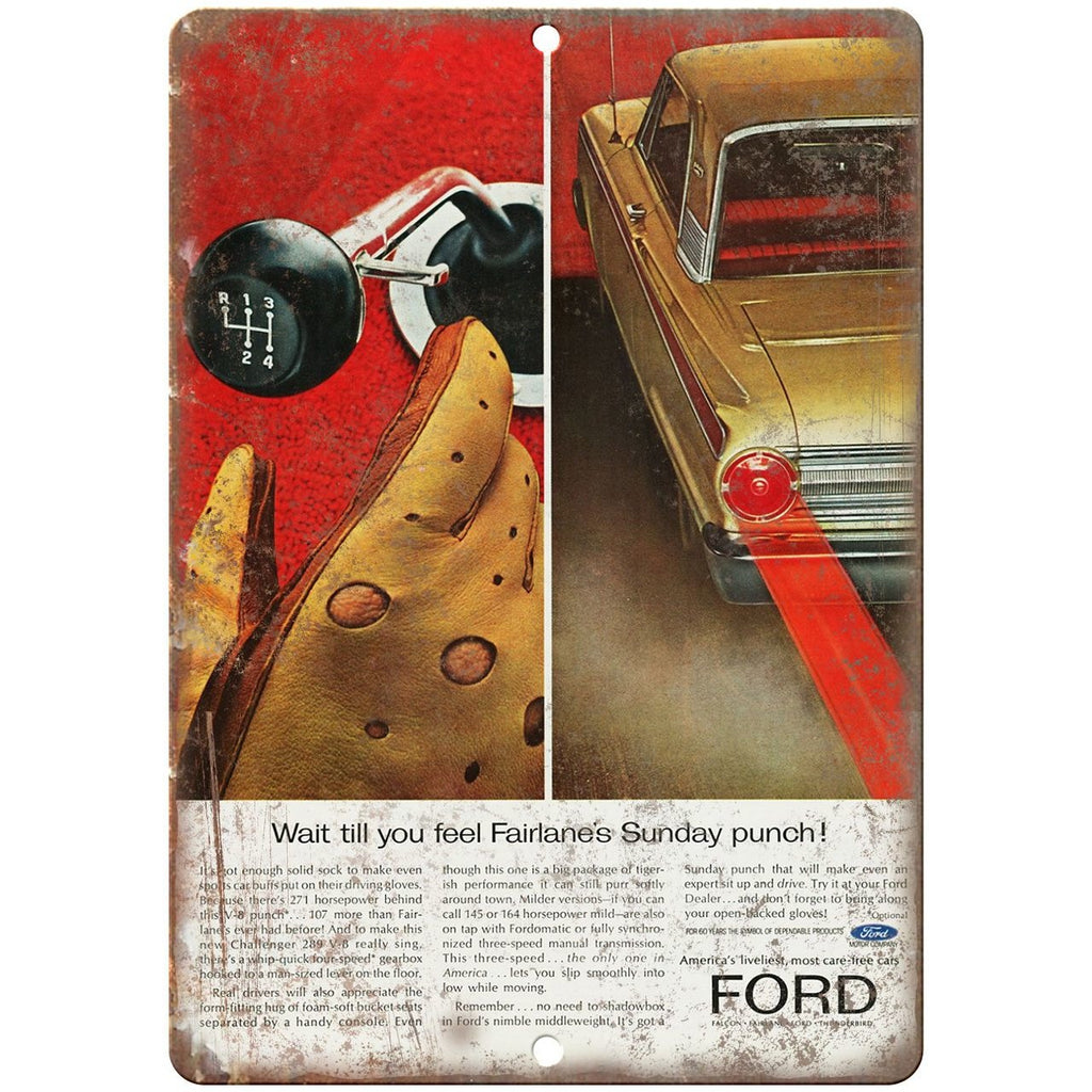 1963 - Ford Challenger Vintage Ad - 10" x 7" Retro Look Metal Sign