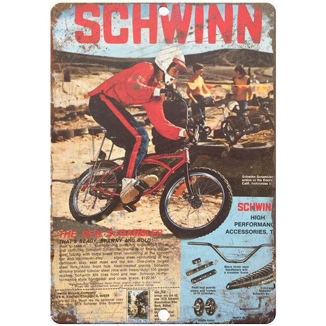 1976 Schwinn vintage advertising 10' x 7' reproduction metal sign