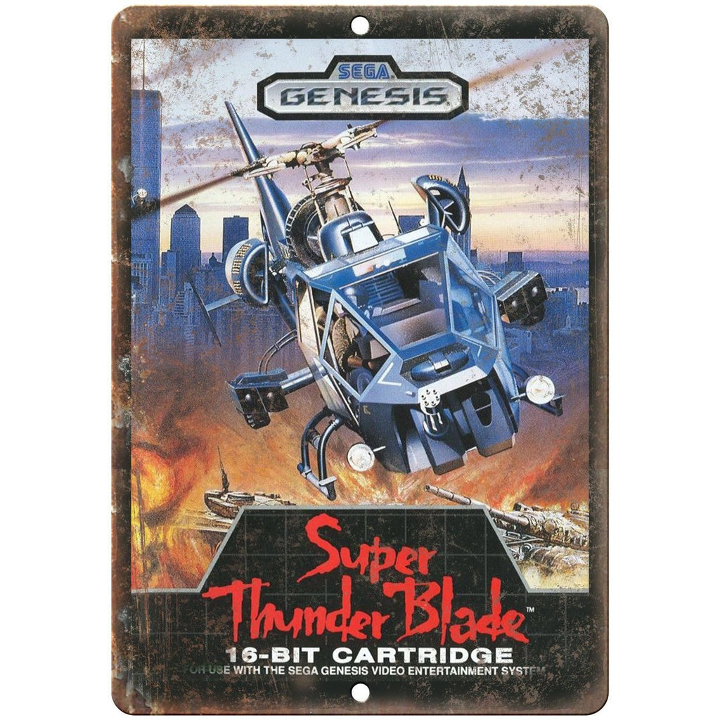 Original Sega Genesis Super Thunder Blade Art 10"x7" Reproduction Metal Sign A23
