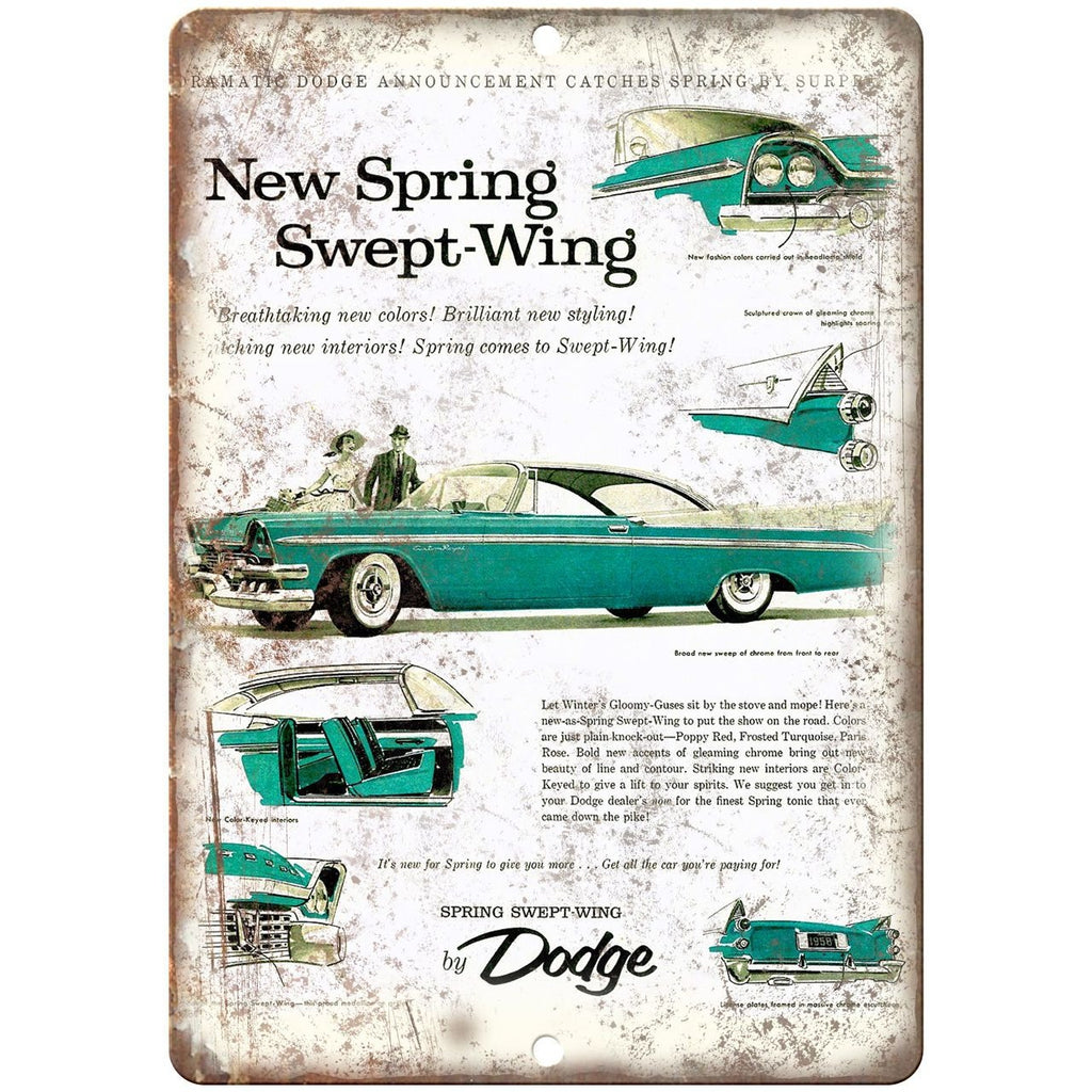 1958 Dodge Custom Royale Vintage Ad 10" x 7" Reproduction Metal Sign