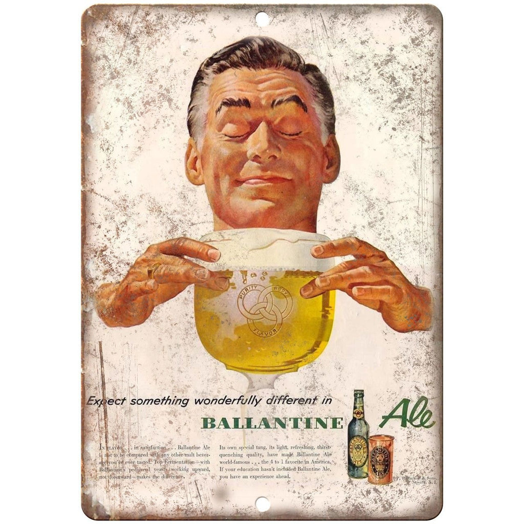 Ballantine Ale Vintage Breweriana Advert10" x 7" Reproduction Metal Sign E289