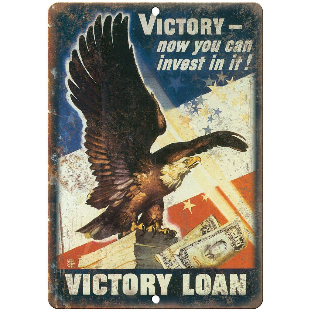 Victory Loan Vintage Millitary Poster Art 10" x 7" Reproduction Metal Sign M98
