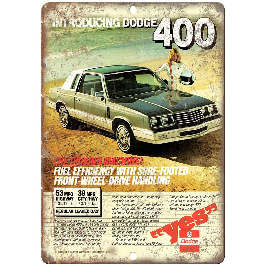 1982 Dodge 400 Vintage Ad 10" x 7" Reproduction Metal Sign