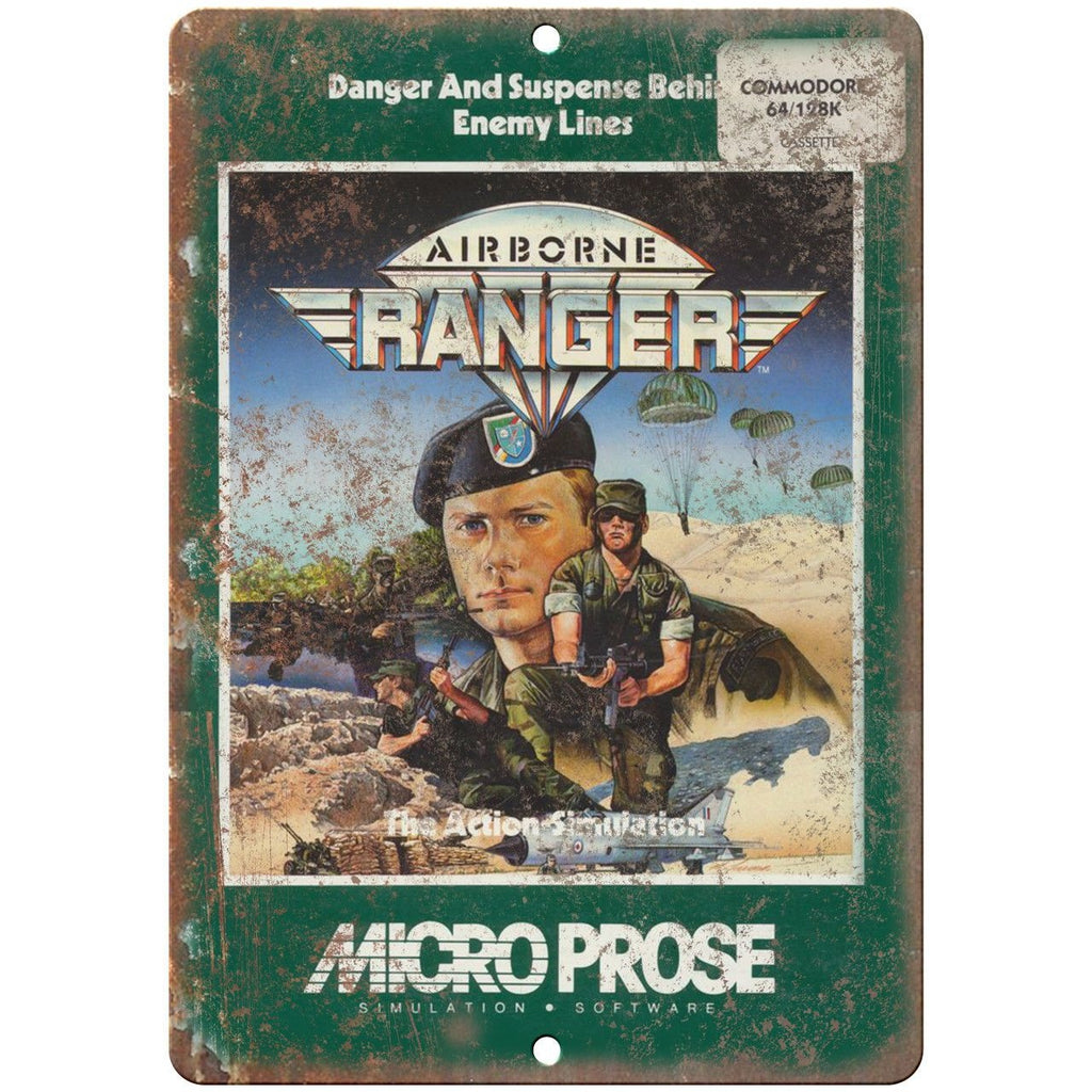 Airborne Ranger Micro Prose Commodore 64 Art 10"x7" Reproduction Metal Sign G153