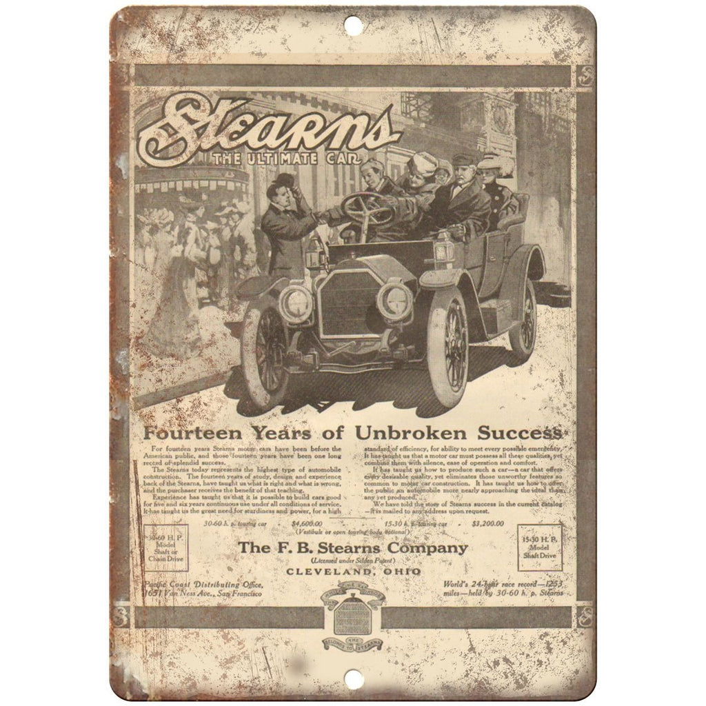 Early 1900's - The F.B, Stearns Company Car - 10" x 7" Retro Metal Sign