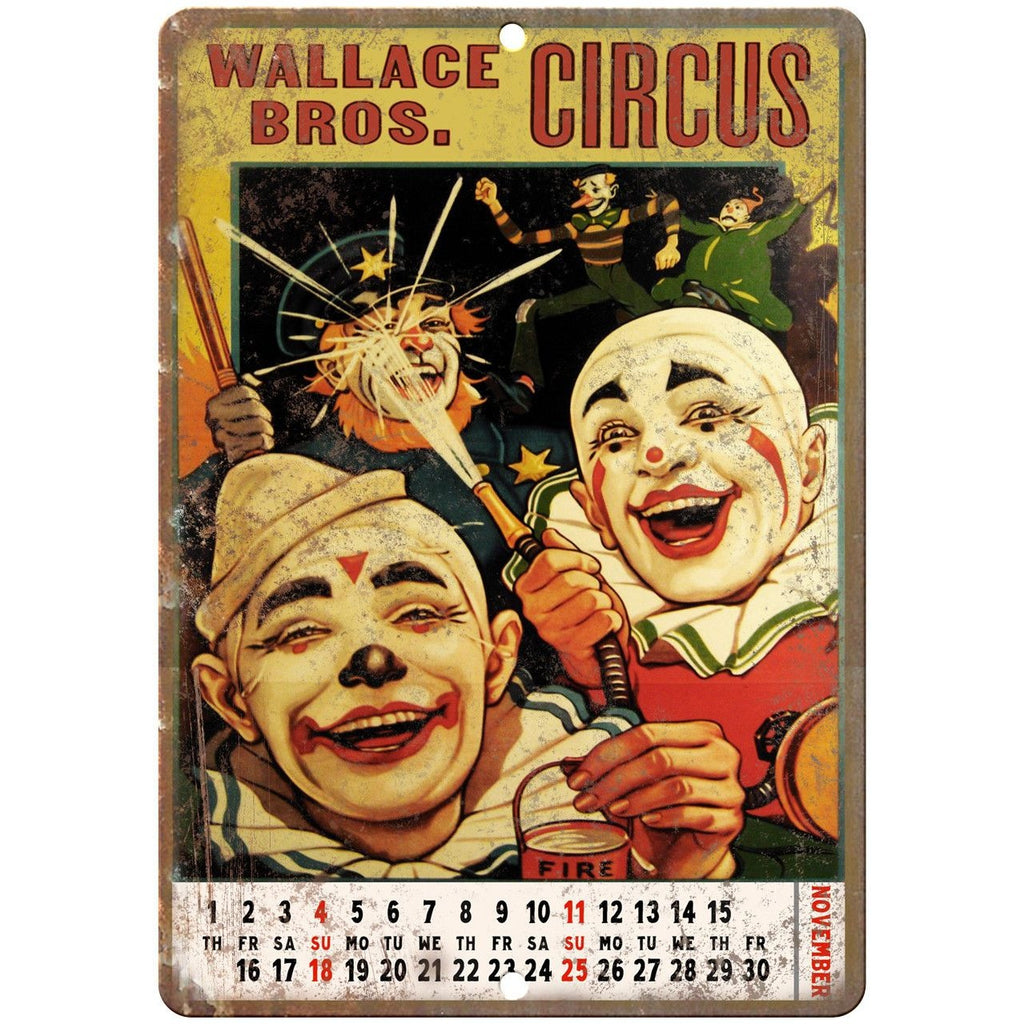 Wallace Bros. Circus Vintage Poster 10" X 7" Reproduction Metal Sign ZH22
