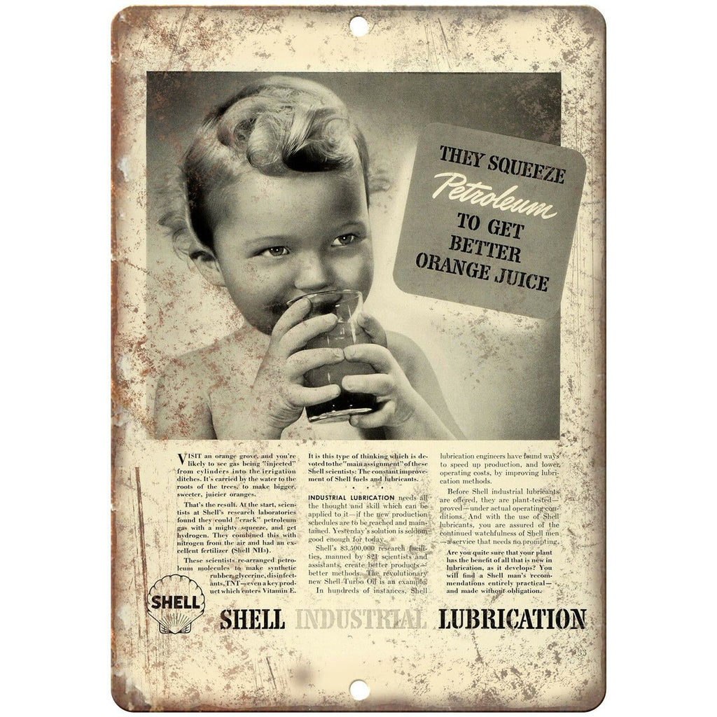 Shell Industrial Lubrication Vintage Ad 9" x 12" Reproduction Metal Sign A740