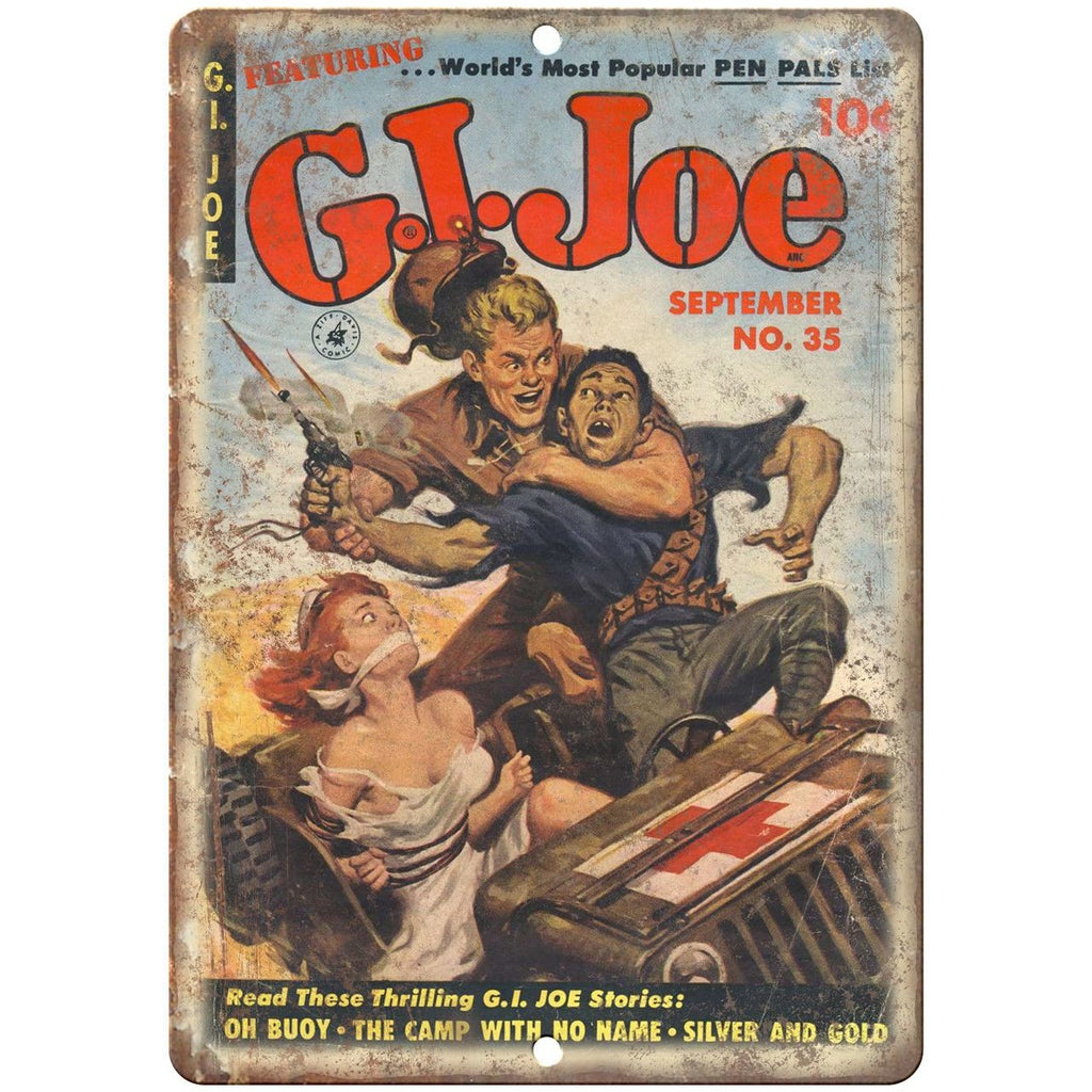 G.I. Joe Vintage Comic Book Cover Art 10" X 7" Reproduction Metal Sign J142