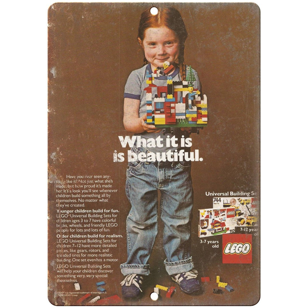 Lego What is Beautiful Vintage Toy Ad 10"X7" Reproduction Metal Sign ZD29