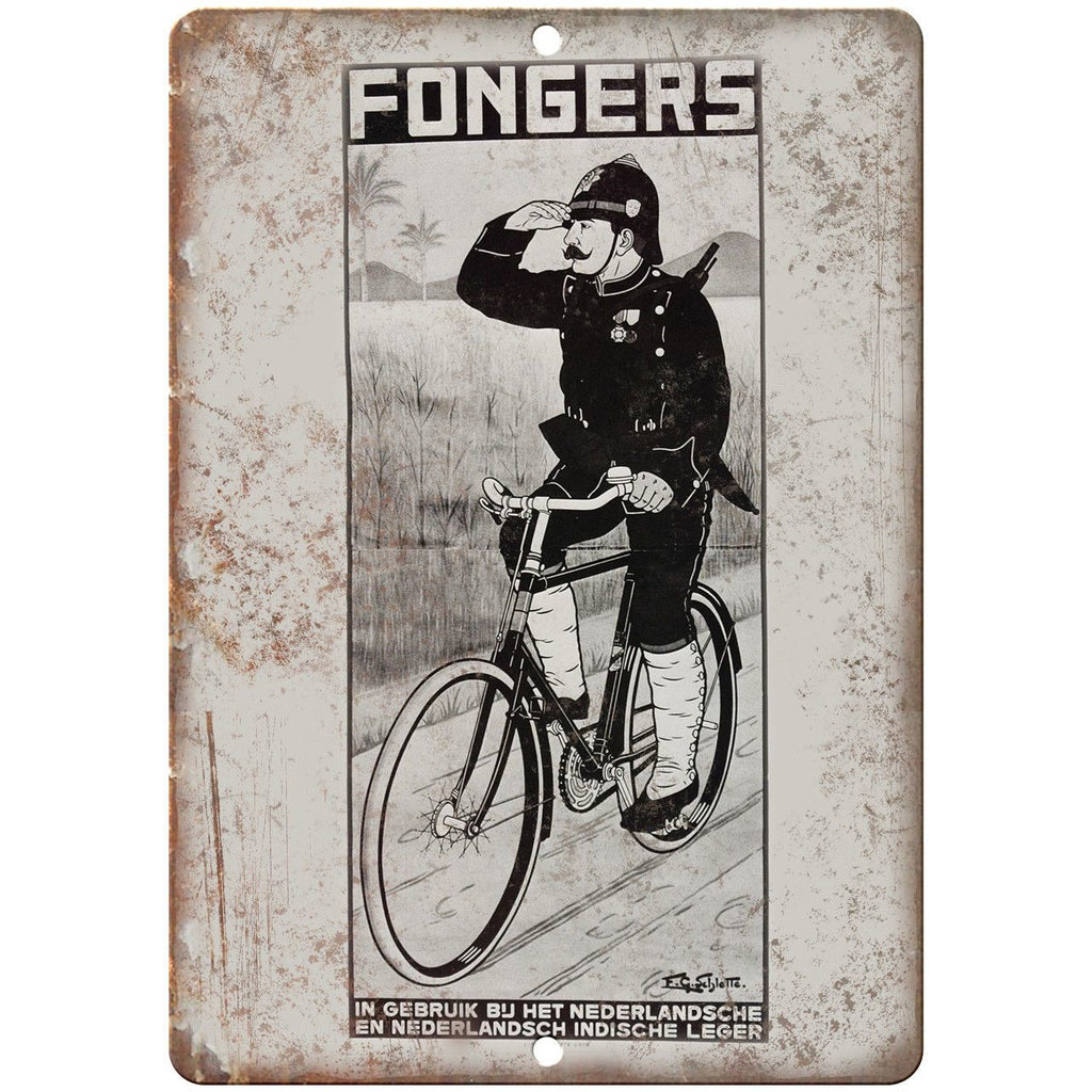 Fongers Bicycle Vintage Ad 10" x 7" Reproduction Metal Sign B357