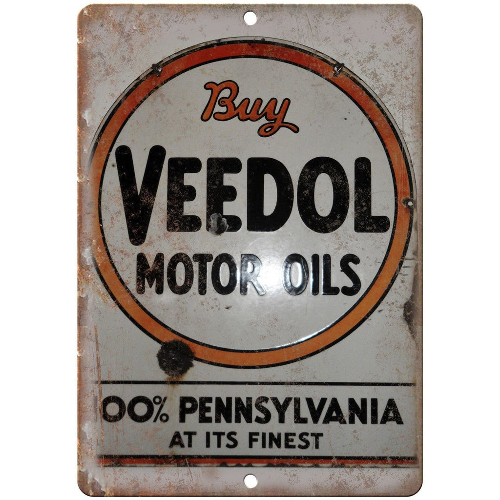 Veedol Motor Oils Porcelain Look 10" X 7" Reproduction Metal Sign U102