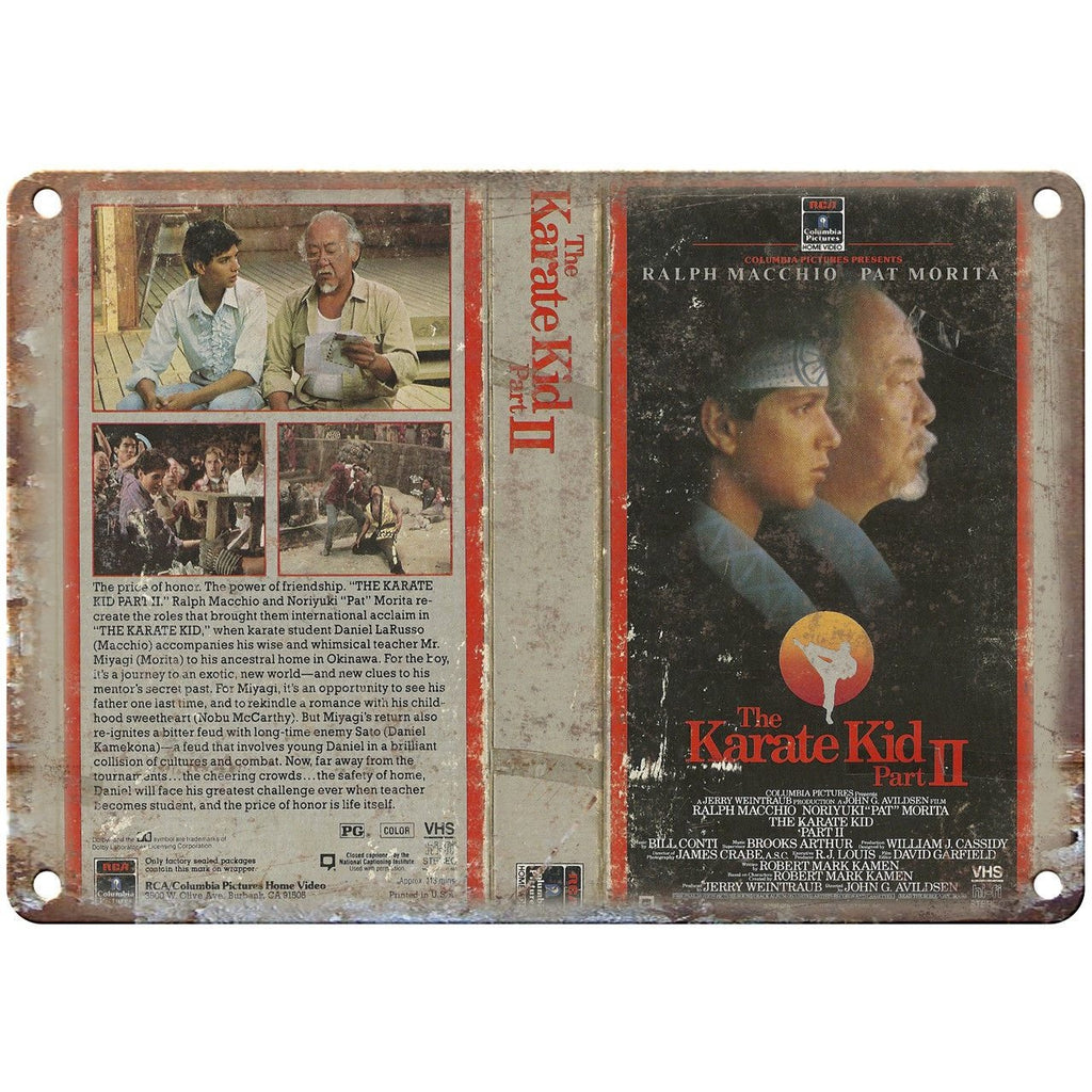 The Karate Kid Part II Ralph Macchio VHS 10" X 7" Reproduction Metal Sign V32