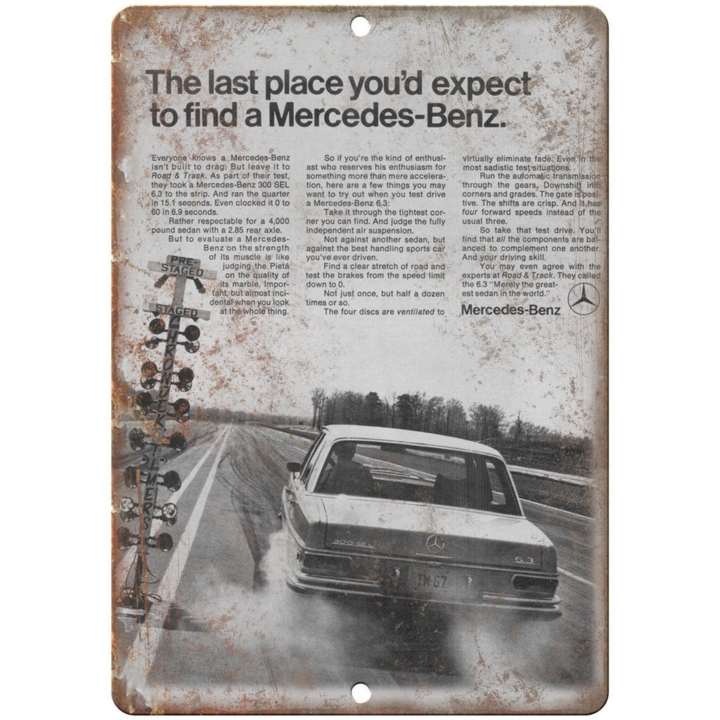 Mercedes Benz Vintage Auto Ad 10" x 7" Reproduction Metal Sign A276
