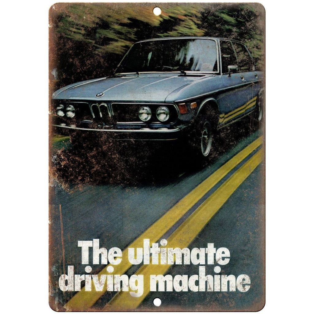 BMW The Ulitimate Driving Machine Vintage Ad 10"x7" Reproduction Metal Sign A117