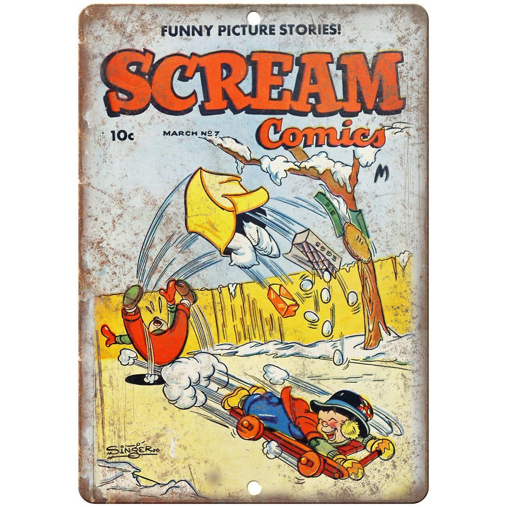 Scream Comic No 7 Cover Book Art 10" x 7" Reproduction Metal Sign J538