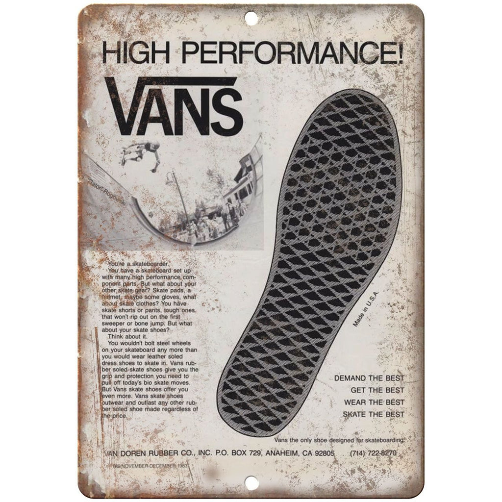 Vans Sneakers Off The Wall Half Cab Skate BMX 10" x 7" retro metal sign B26