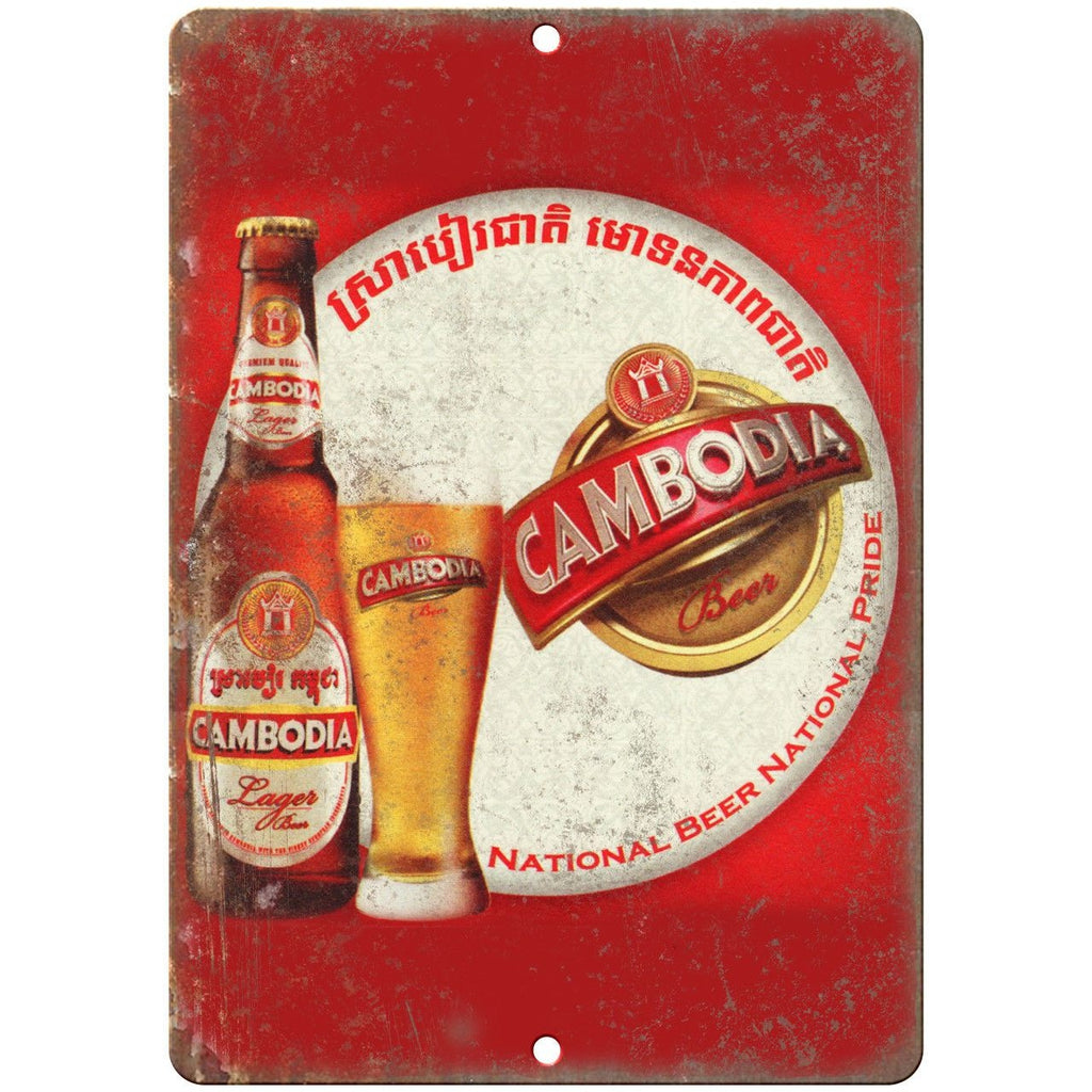 Cambodia Lager Vintage Beer Ad 10" x 7" Reproduction Metal Sign E270