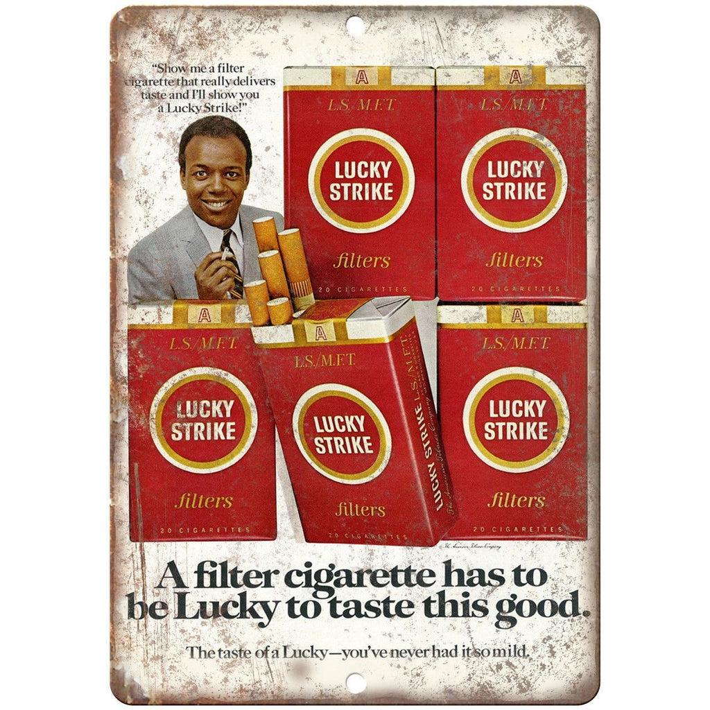 Lucky Strike Filter Cigarette Ad 10" X 7" Reproduction Metal Sign Y11