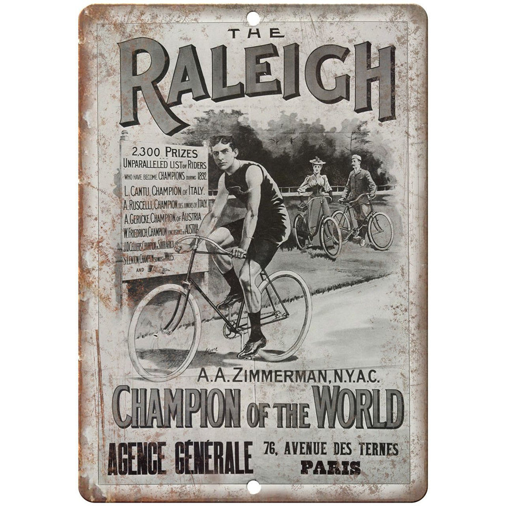 The Raleigh Bicycle Vintage Ad 10" x 7" Reproduction Metal Sign B338