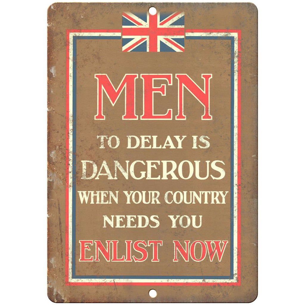 Enlist Now England Military Poster Art 10" x 7" Reproduction Metal Sign M139
