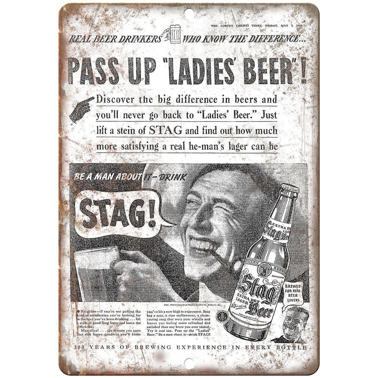 Stag Advertising Stag Beer Bottle