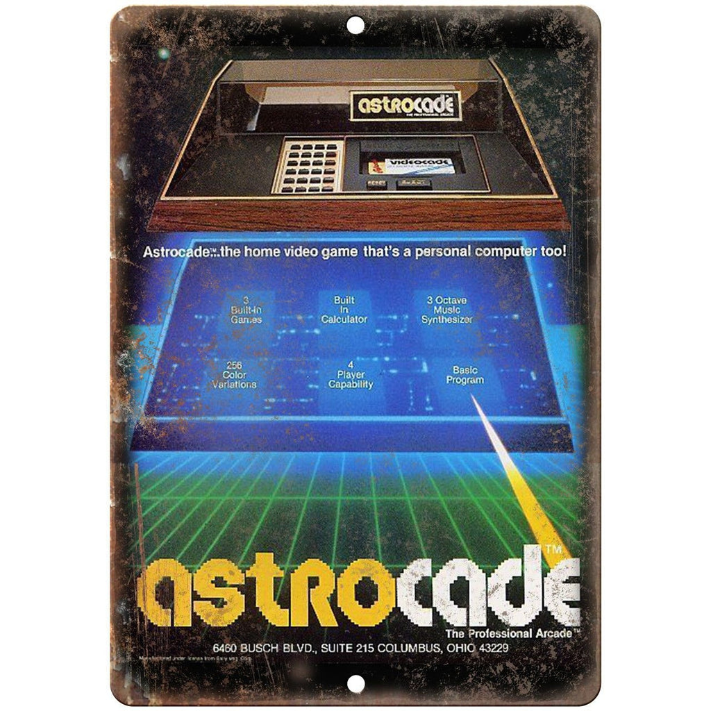 Astrocade Vintage Home Video Game Ad 10" x 7" Reproduction Metal Sign G181