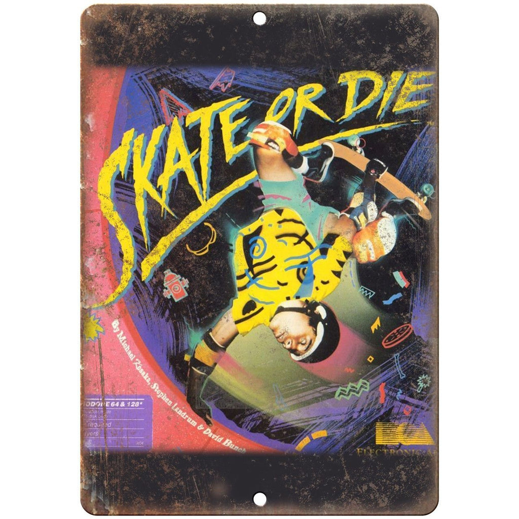 Skate or Die Electronic Arts Commodore 64 Art 10"x7" Reproduction Metal Sign G19