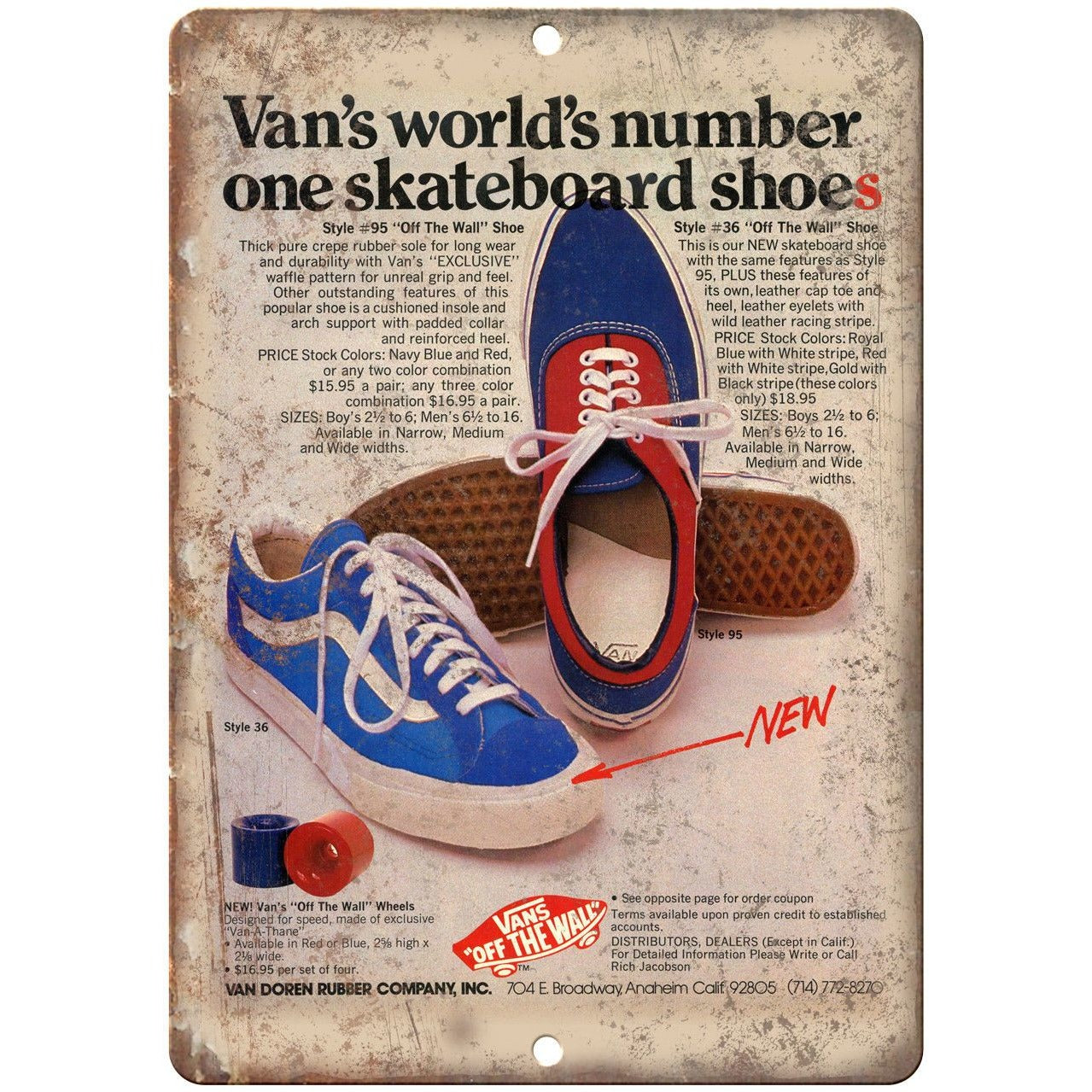 Skateboard Shoes Off Wall Ad 10"X7" Reproduction Meta – Rusty Walls Shop